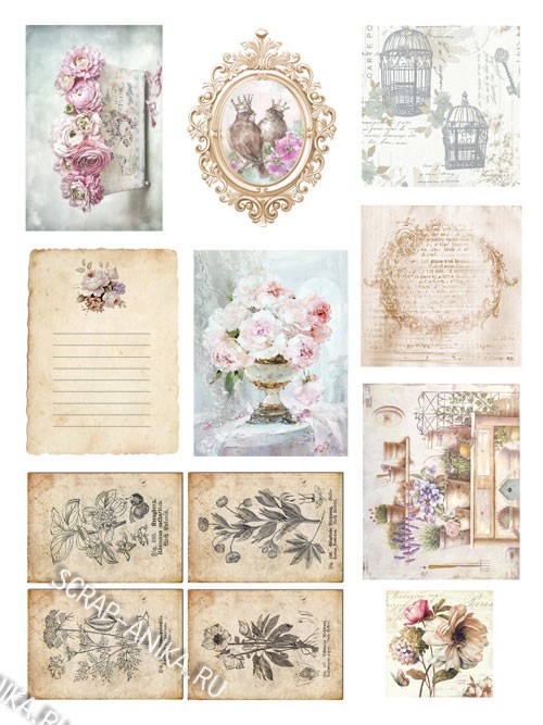 бумага для скрапа, бумага для скрапбукинга, скрапбумага, бумага прованс, бумага с розочками