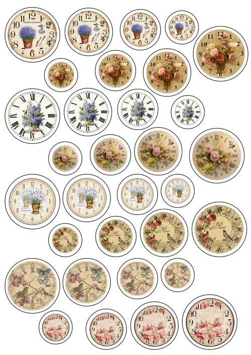 скрапбумага, бумага с часами, часы для скрапбукинга, скрап-аника
