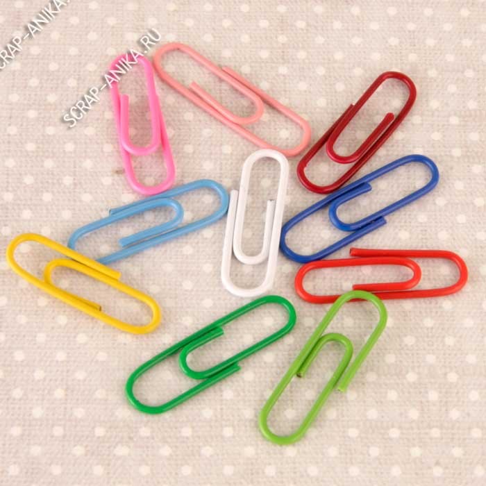 скрепки цветные, скрепки разноцветные, скрепки для скрапа, скрепки для скрапбукинга