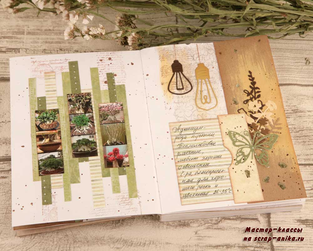 артбук в ботаническом стиле, ботанический стиль, примеры оформления страниц, дизайн страниц в артбуках