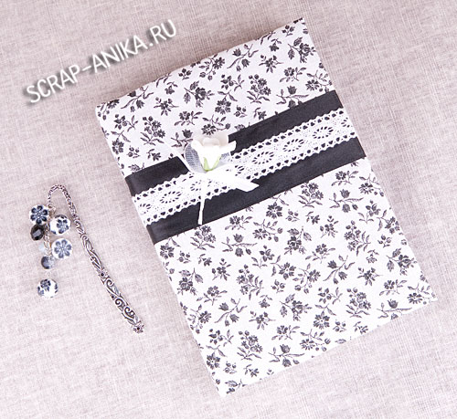 блокнот, белый, черные цветы, роза, цветы