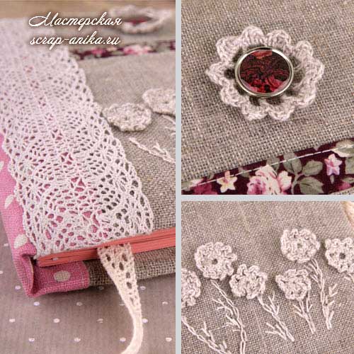 блокнот из мешковины, блокнот с вышивкой, блокнот ручной работы