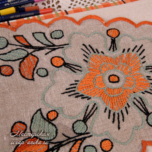 вышивка гладью, вышивка ручной работы, блокноты с вышивкой, подбор ткани