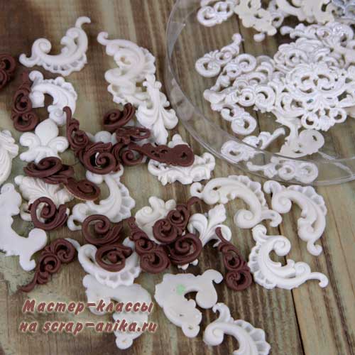 декор из полимерной глины, декор своимируками, декор для скрапбукинга