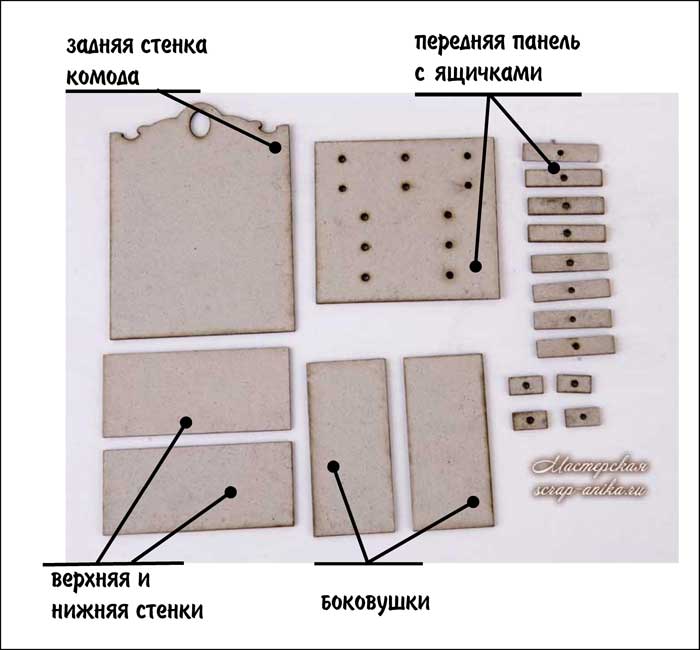 комод кукольный, кукольный комод, кукольный домик