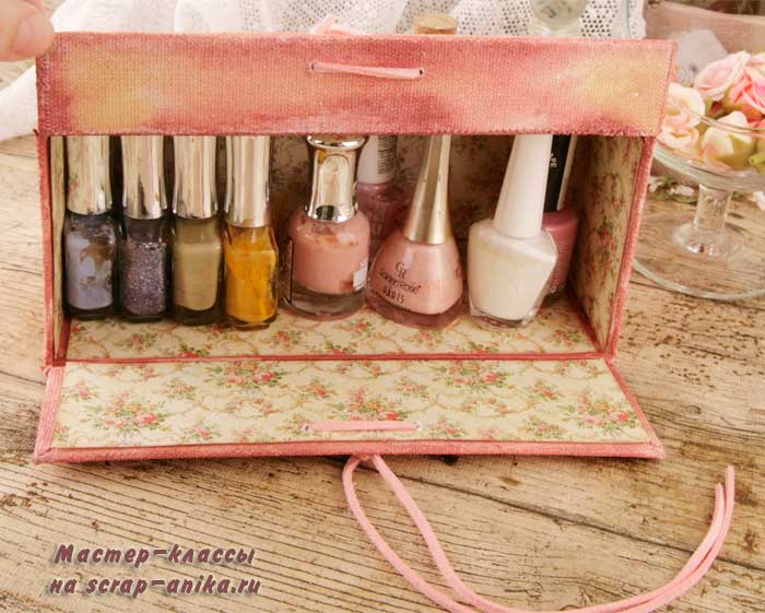 коробка для лаков, коробка для косметики, коробка своими руками