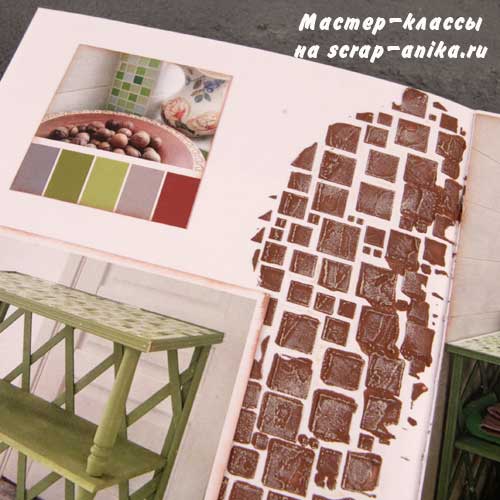 текстурная паста, кирпичи, кирпичики, скрап аника, скрапбукинг
