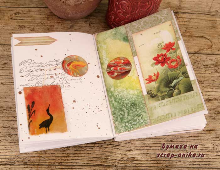 блокнот с рыбками, скрапблокнот, оформление блокнота