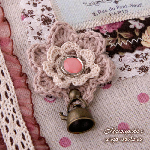 взаные цветочки, цветочки своими руками, вязаные мотивы, оформление книги