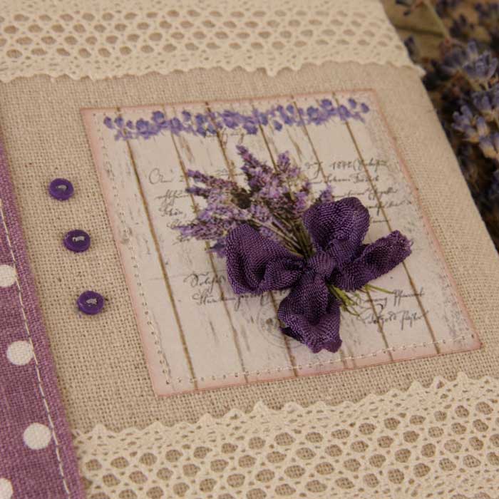 блокнот с лавандой, блокнот своими руками, блокноты текстильные