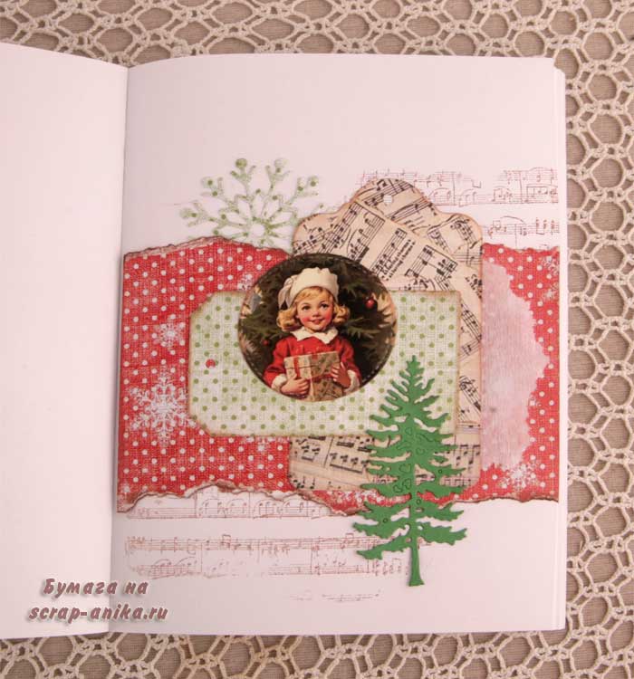 идеи оформления страниц, странички в блокнот, новогодние открытки, скрап странички