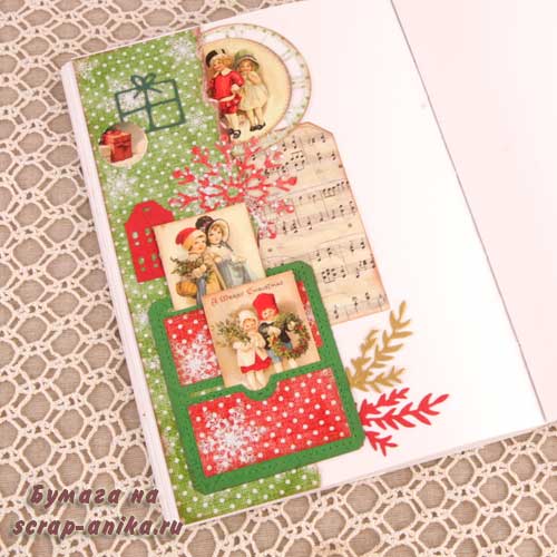 скрап странички, новогодний блокнот, как оформить блокнот, блокнот новогодний