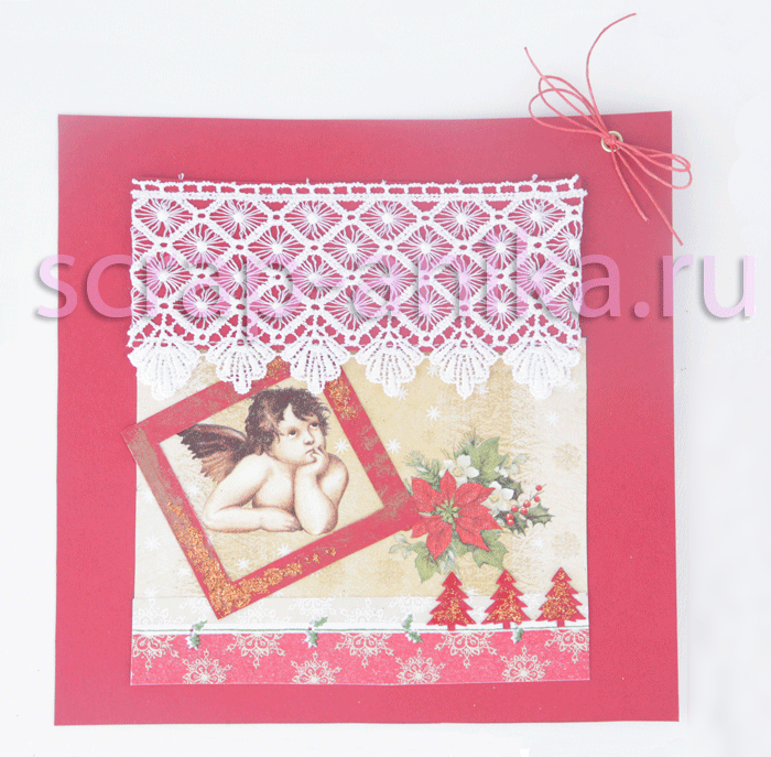 открытка; новы год; ручная; работа; скрапбукинг; скрап; scrap-booking