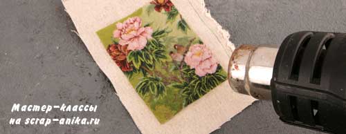 декупаж на ткане, декупаж на льне, декупаж для скрапбукинга, как сделать декупаж